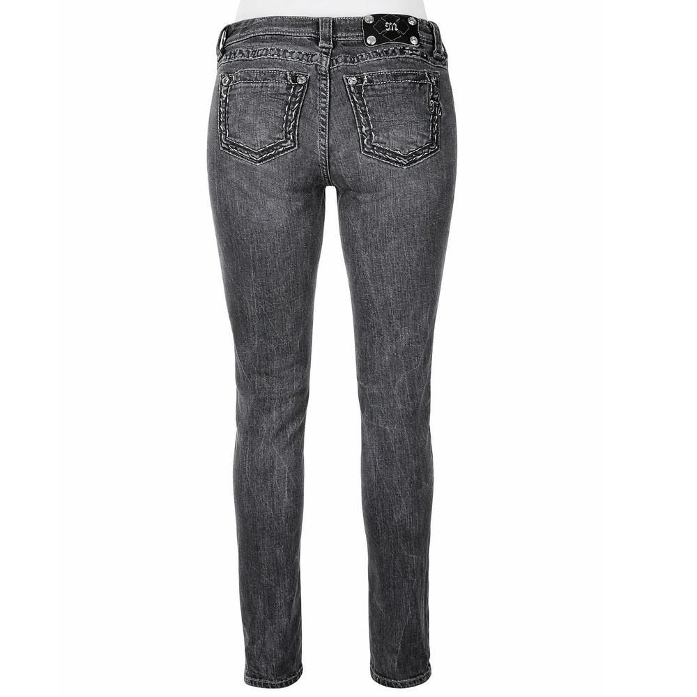 Miss Me Skinny Jeans Womens 28 Black Rhinestone Low Rise JS540852 Western Y2K 31